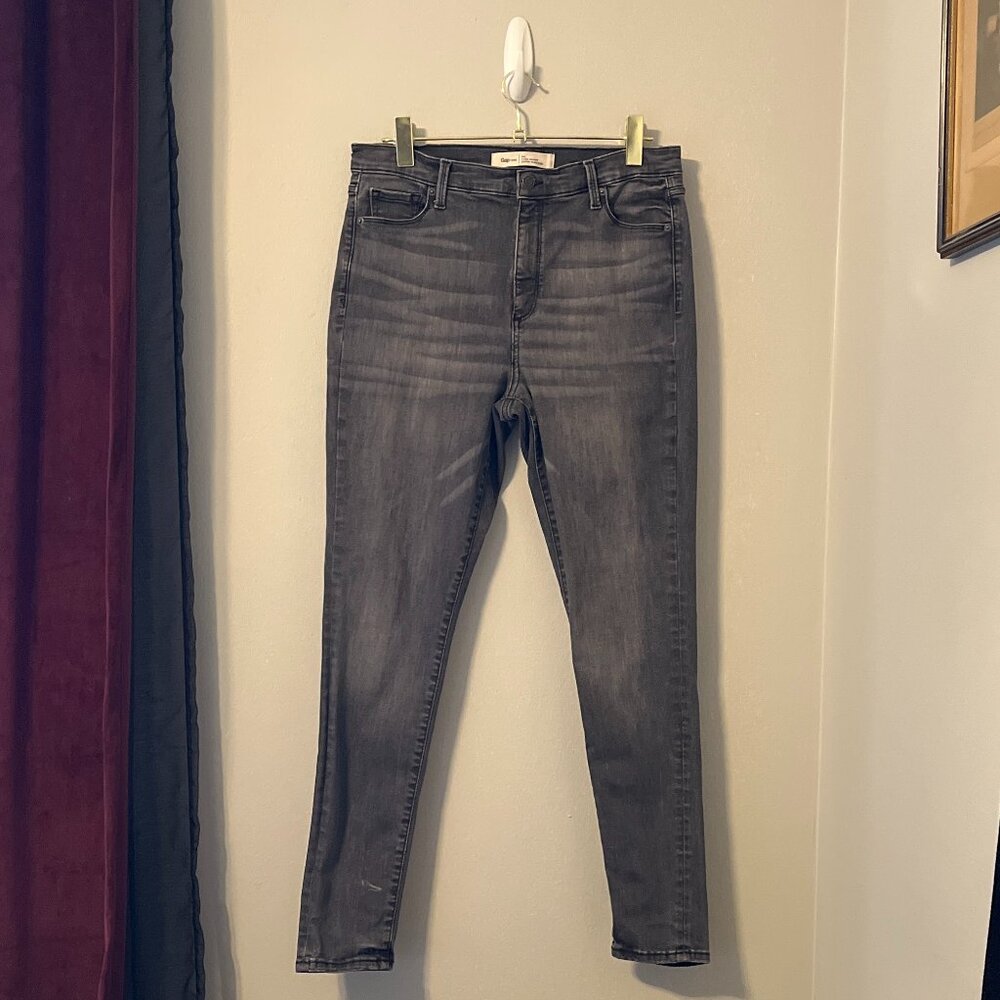 Gap Gray Super High Rise Skinny Jeans 14/32 Long